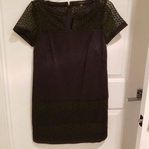 Black lace Ann Taylor short sleeve dress